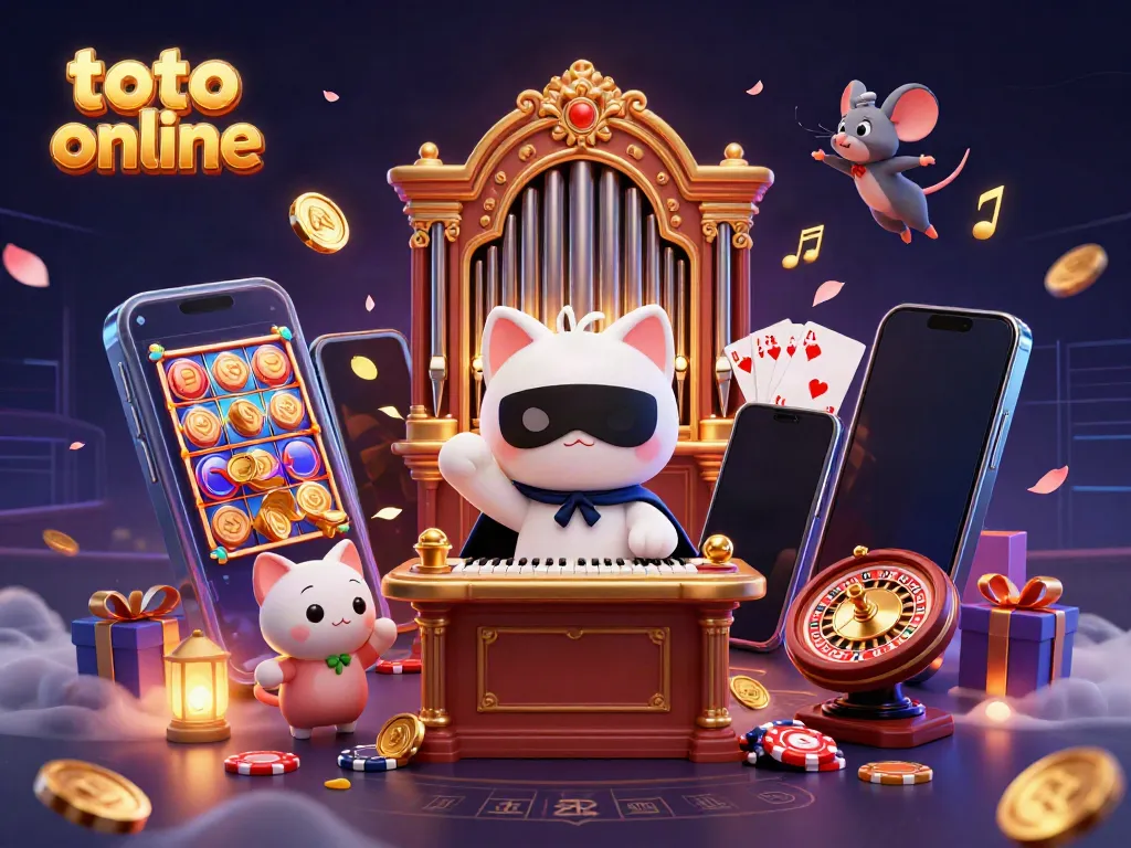 Experience thrilling toto online gaming with this vibrant 3D casino illustration featuring interactive gaming elements.