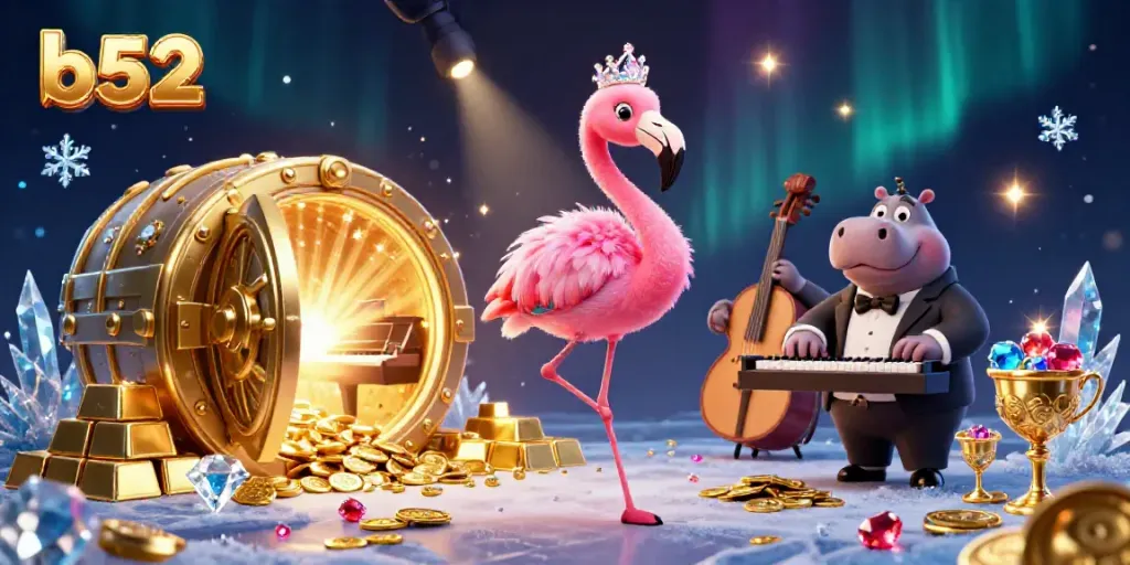 Engage in thrilling gameplay at B52 by experiencing colorful characters and stunning casino elements.