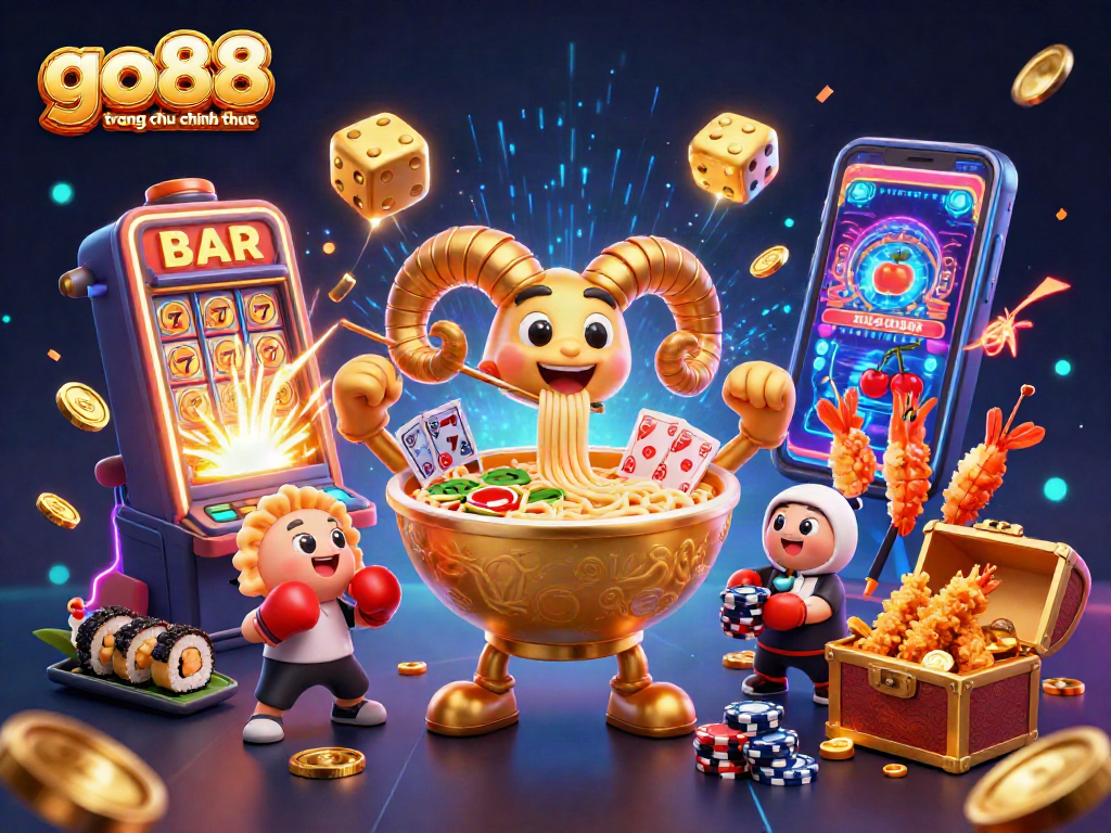Experience the excitement of go88 trang chu chinh thuc with a vibrant 3D casino illustration!