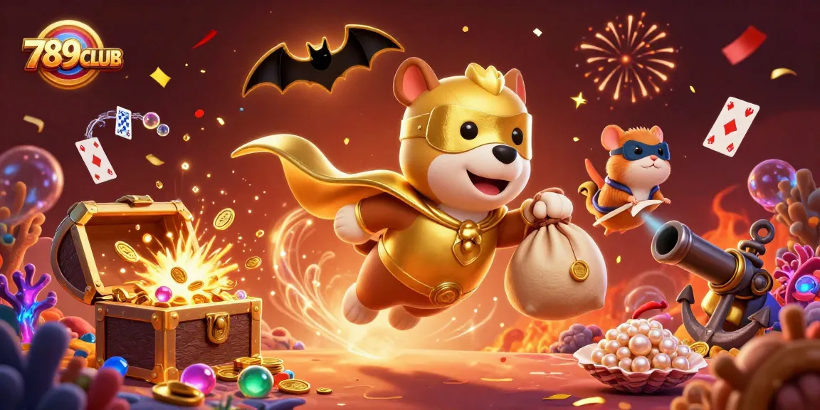Feel the thrill at 789CLUB with a superhero dog and whimsical characters in a vibrant casino adventure!